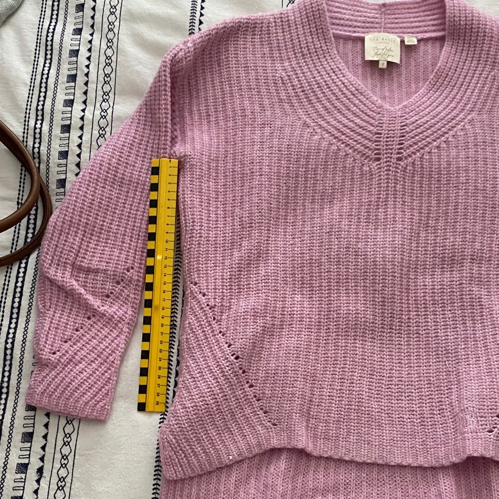 Ted Baker Light Pink V-Neck Sweater - Picture 5 of 5